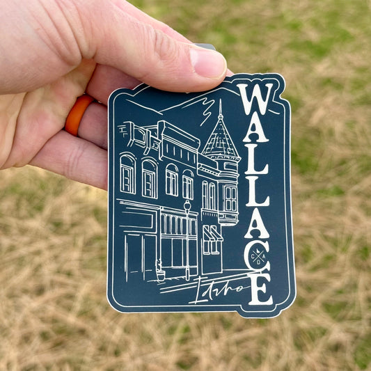 Wallace Idaho Black Sticker