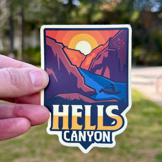 Hells Canyon Idaho Badge Sticker