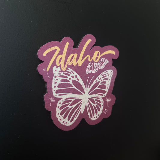 Idaho Monarch Butterfly Wooden Magnet
