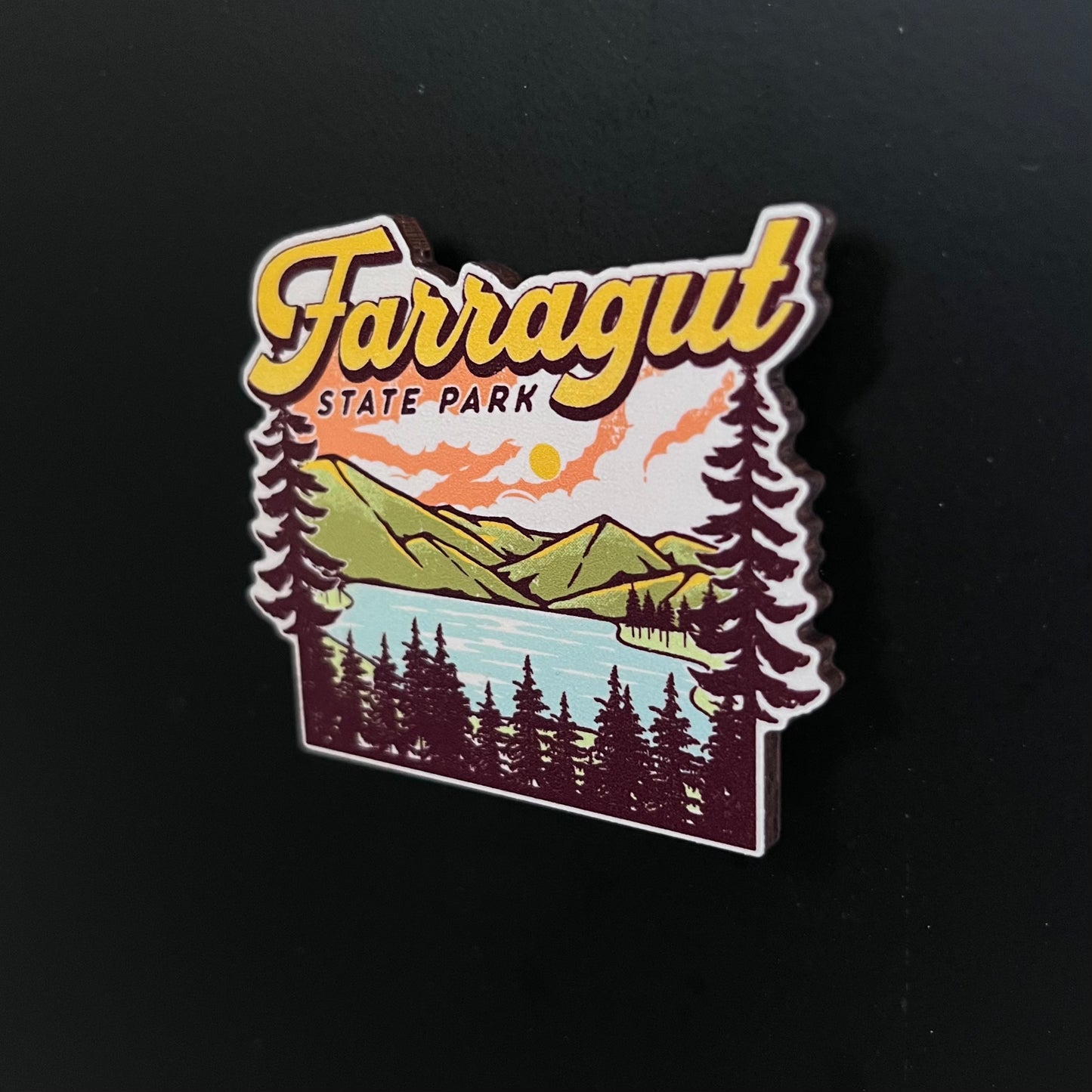 Farragut Through the Trees Wooden Magnet