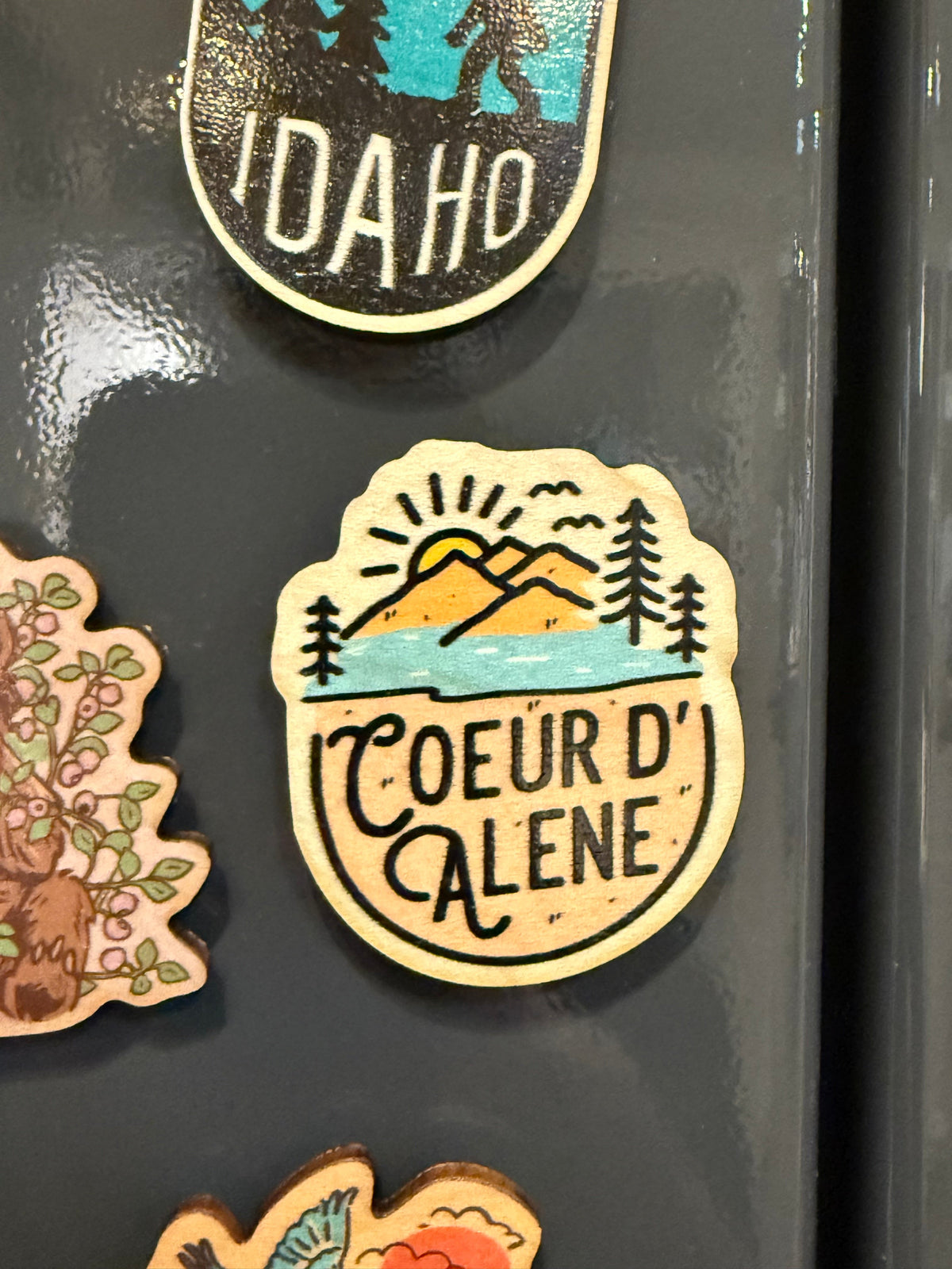Coeur d'Alene In The Sand - Wooden Magnet (Printed)