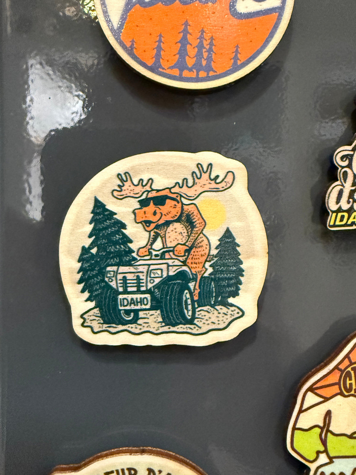 Coeur d'Alene ATV Moose - Wooden Magnet (Printed)