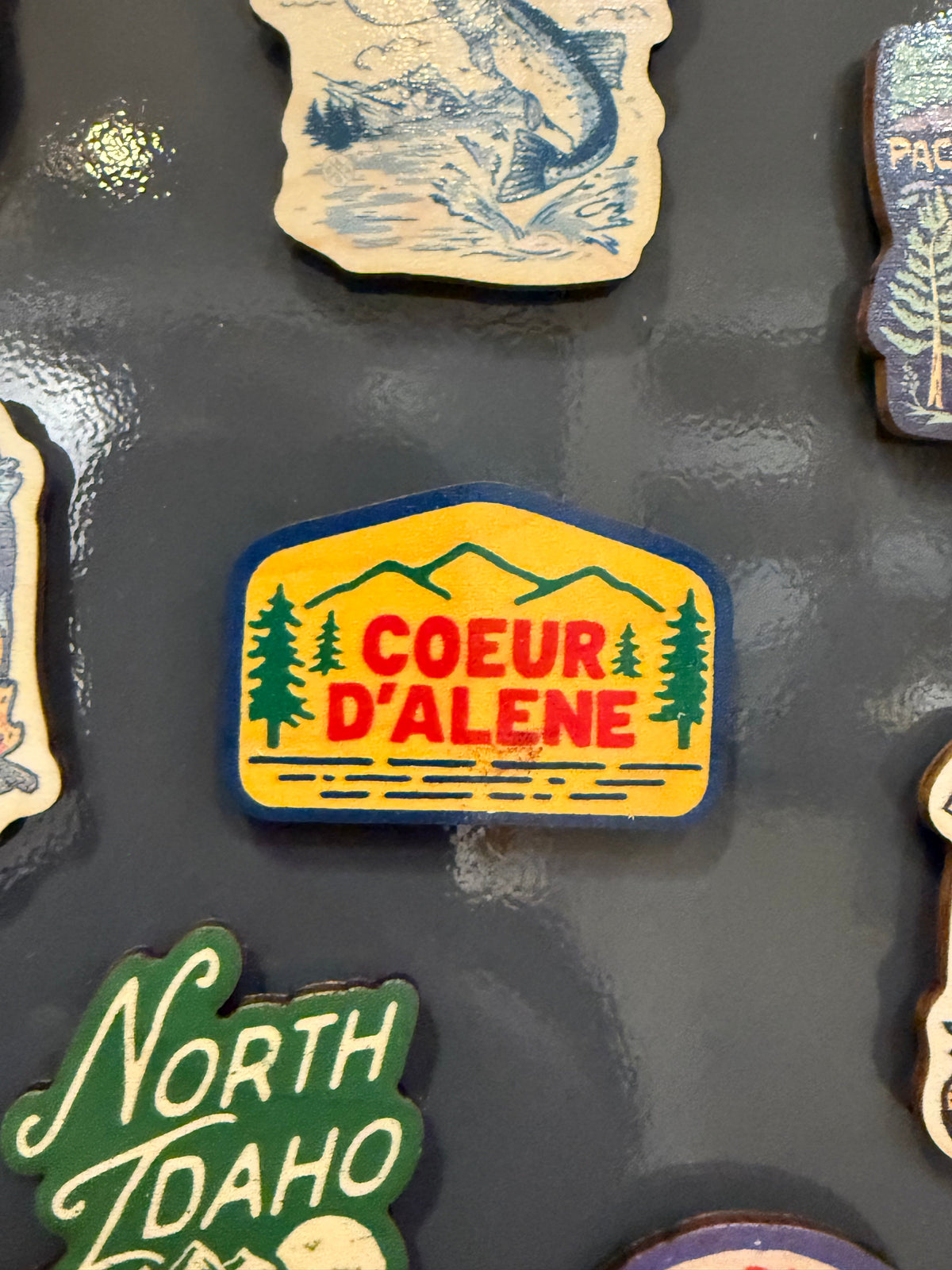 Coeur d'Alene Vintage Camp - Wooden Magnet (Printed)