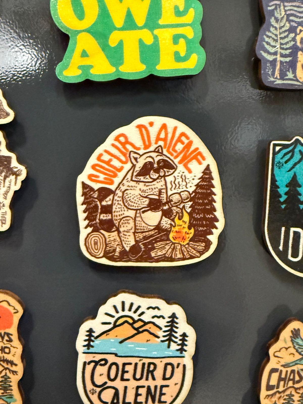 Coeur d'Alene Raccoon - Wooden Magnet (Printed)