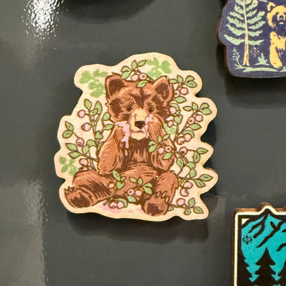 Huckleberry Cub - Wooden Magnet (Printed)