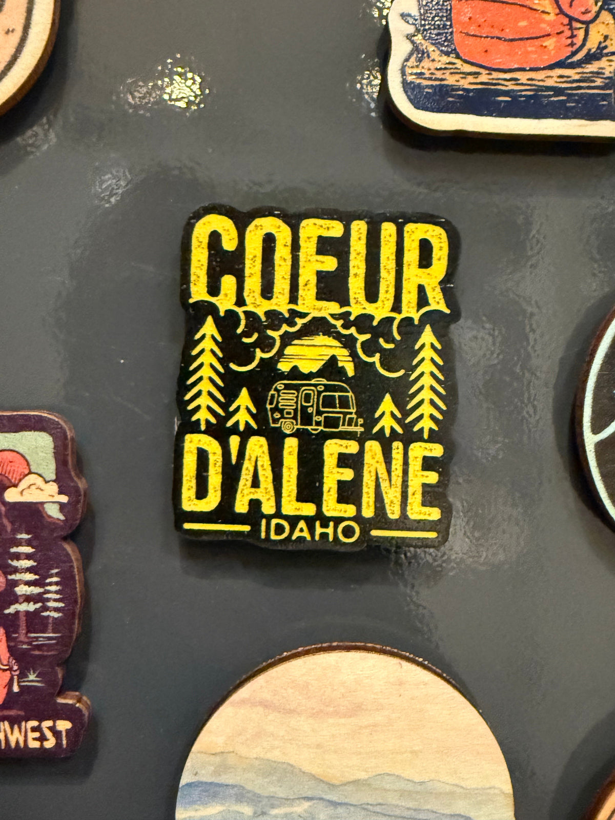 Coeur d'Alene Camping - Wooden Magnet (Printed)