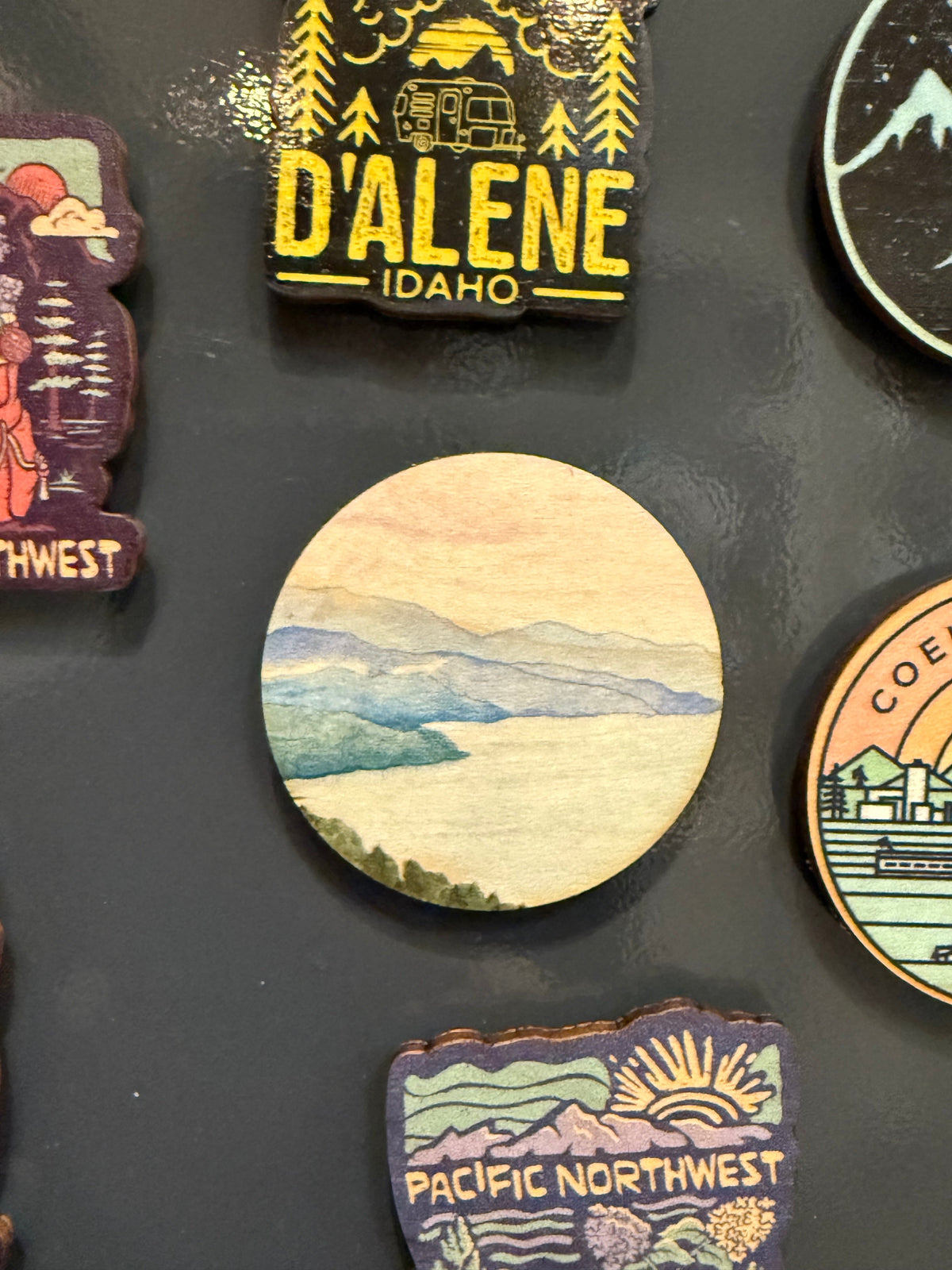 Mineral Ridge Watercolor - Wooden Magnet (Printed)