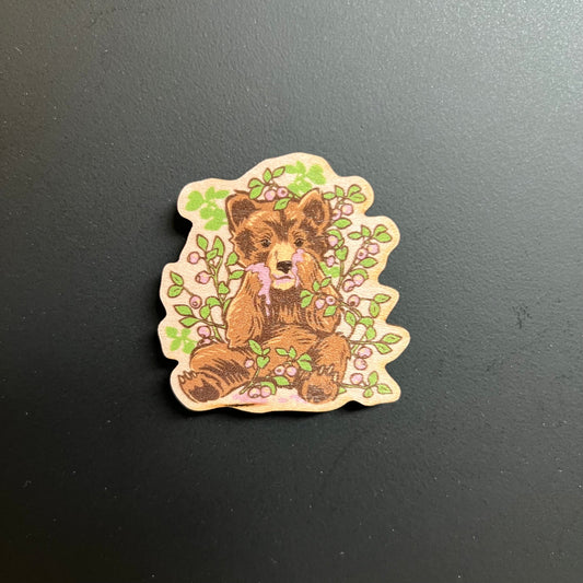 Huckleberry Cub - Wooden Magnet (Printed)