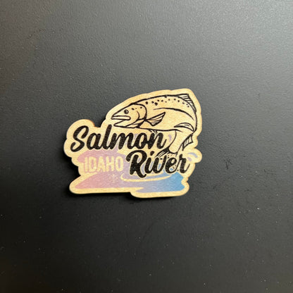 Salmon River Idaho Wooden Magnet (Printed)