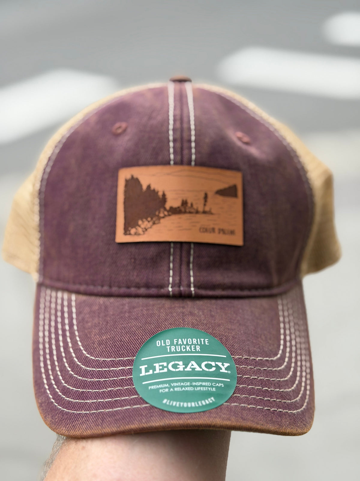 Tubbs Waterline Leather Patch Vintage Hat - (Burgundy / Khaki)
