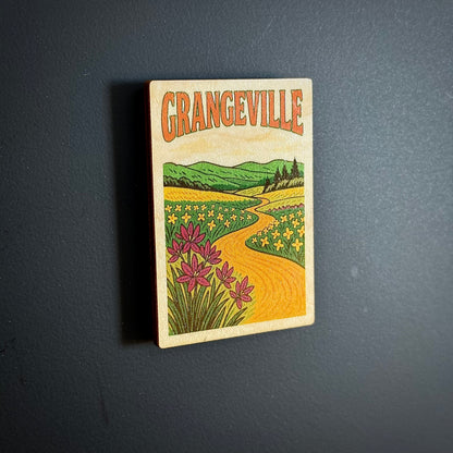 Grangeville Canola And Camas Lily Wooden Magnet (Printed)