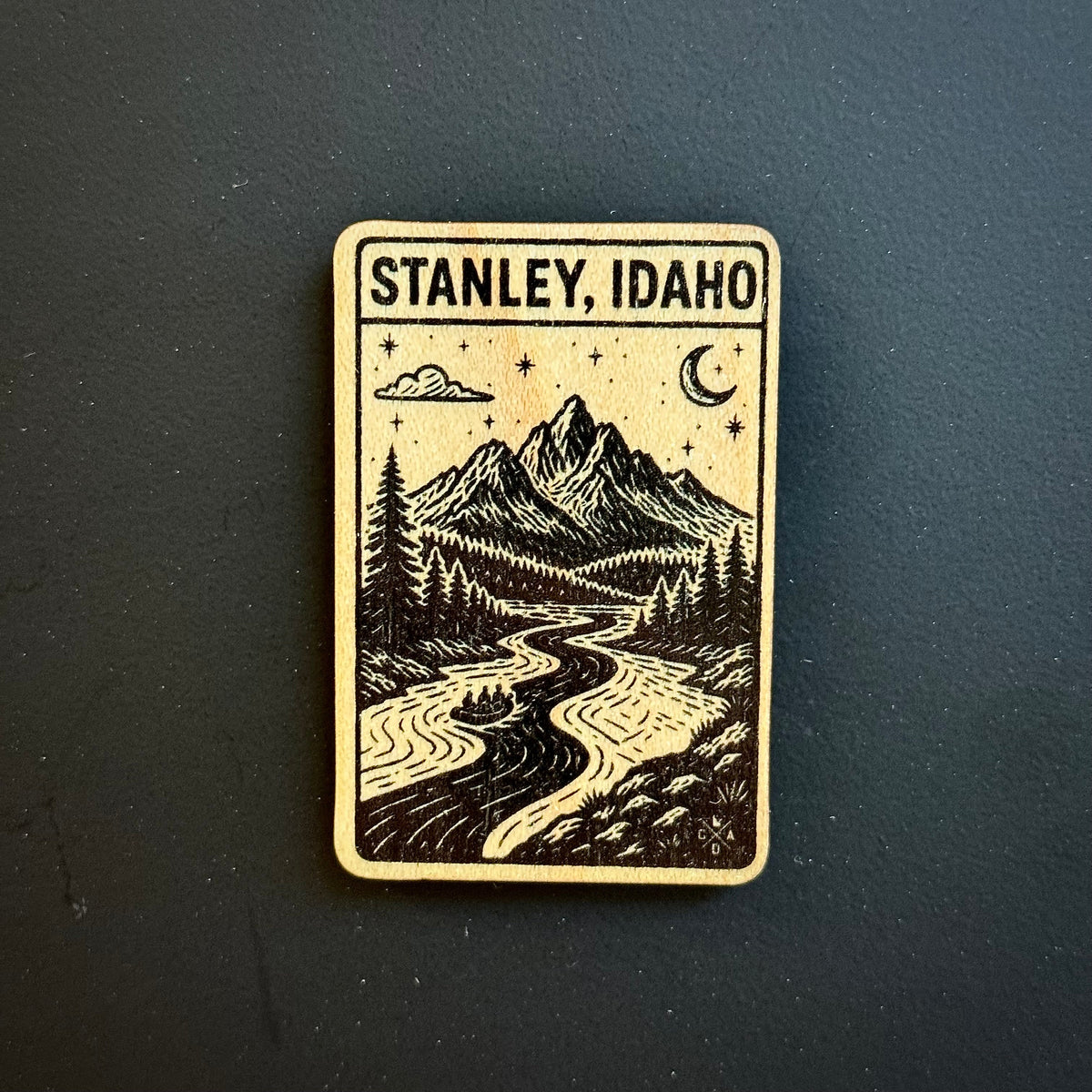 Stanley Idaho Night Cruise Wooden Magnet (Printed)