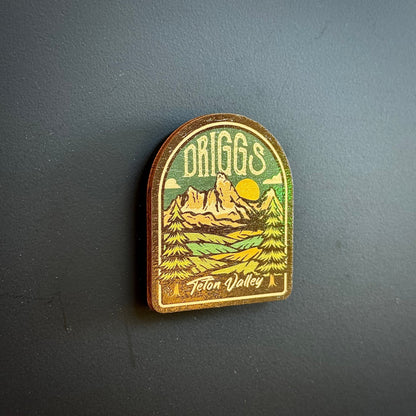 Driggs Teton Valley Wooden Magnet (Printed)