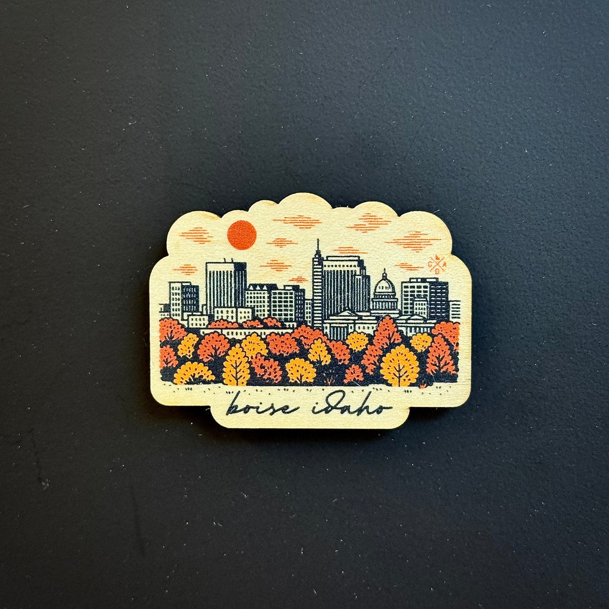 Boise Idaho Skyline Wooden Magnet (Printed)