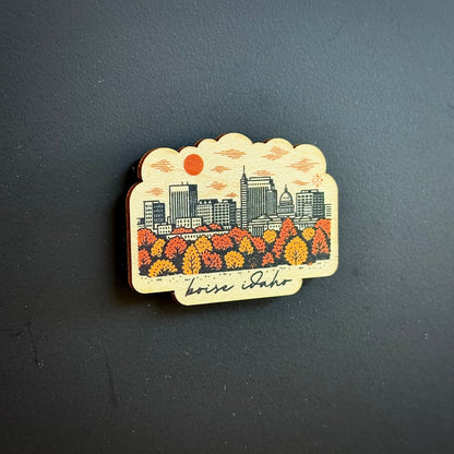 Boise Idaho Skyline Wooden Magnet (Printed)