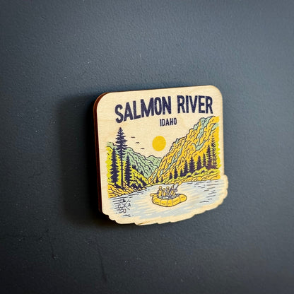 Salmon River Idaho Wooden Magnet (Printed)