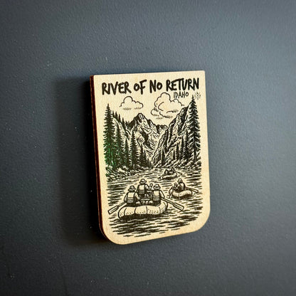 River Of No Return Idaho Wooden Magnet (Printed)