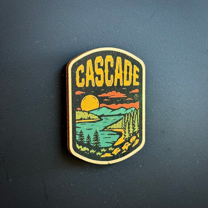 Cascade Idaho Golden Hour Wooden Magnet (Printed)