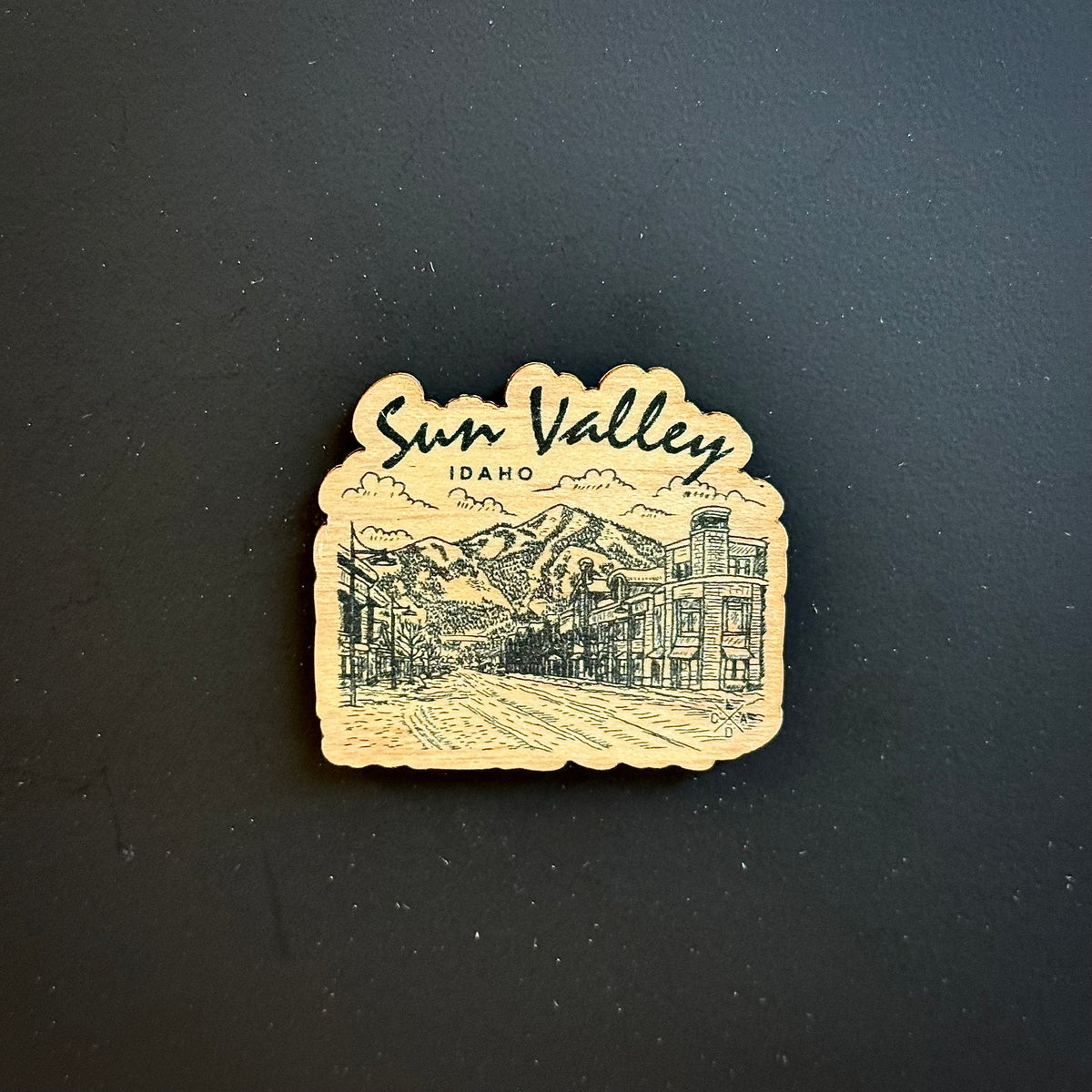 Sun Valley Idaho Downtown Wooden Magnet (Printed)