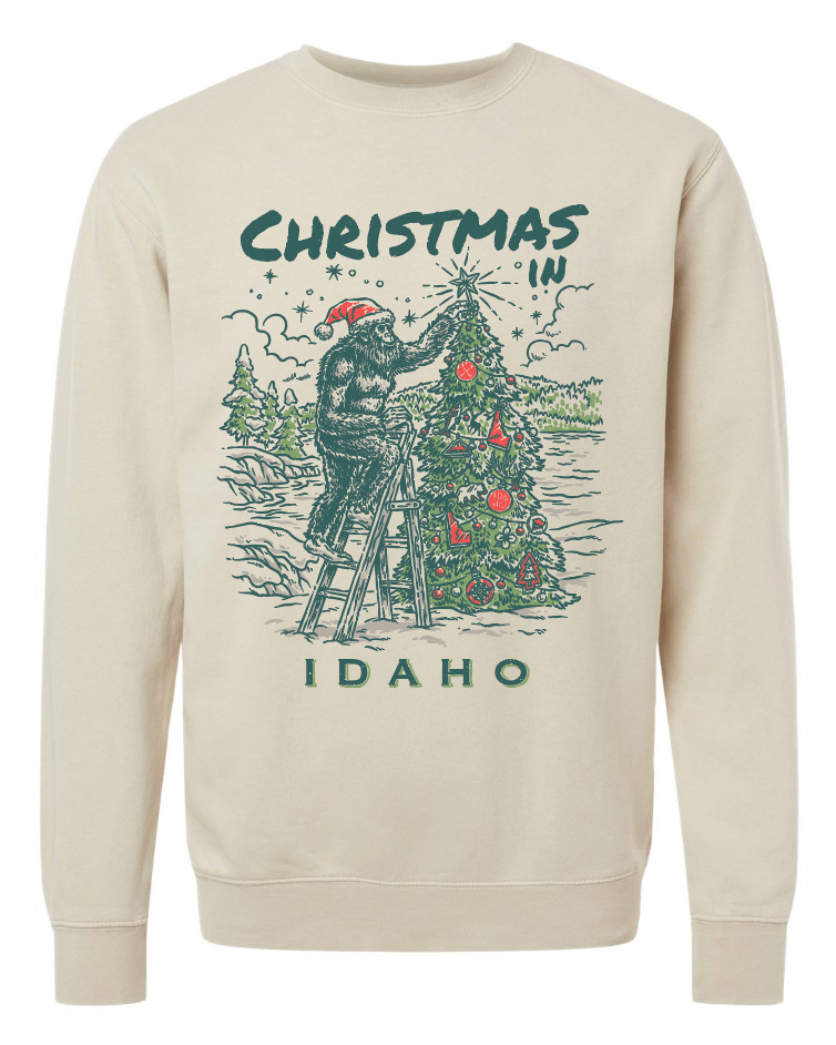 Christmas in Idaho Bigfoot Sweatshirt