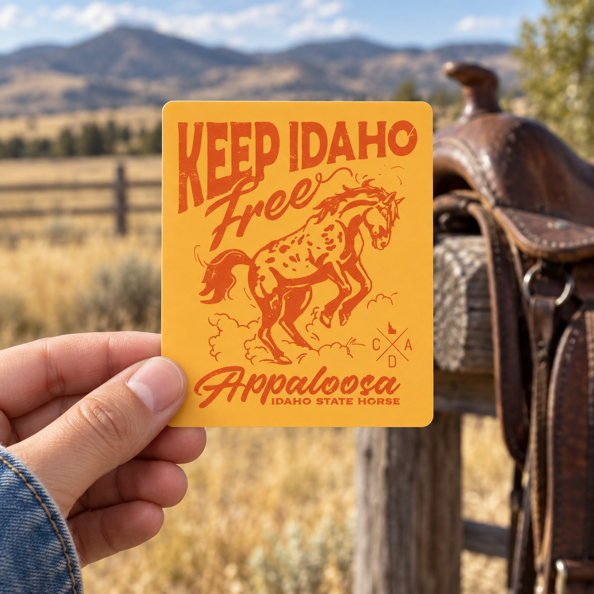 Keep Idaho Free Sticker - Orange