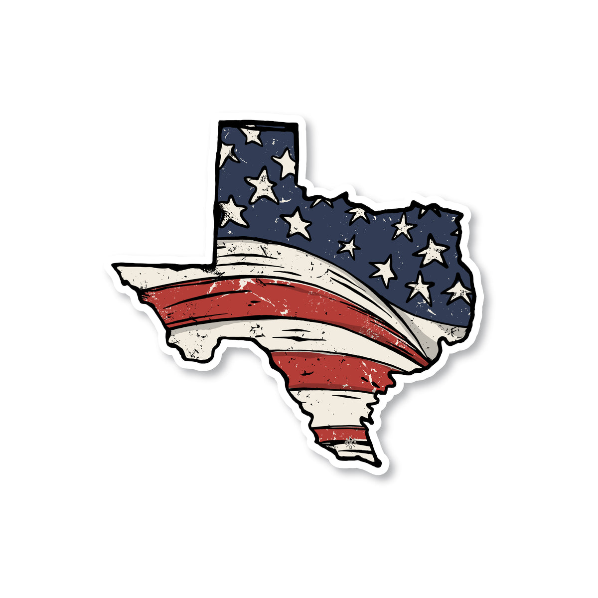 Texas American Flag Sticker