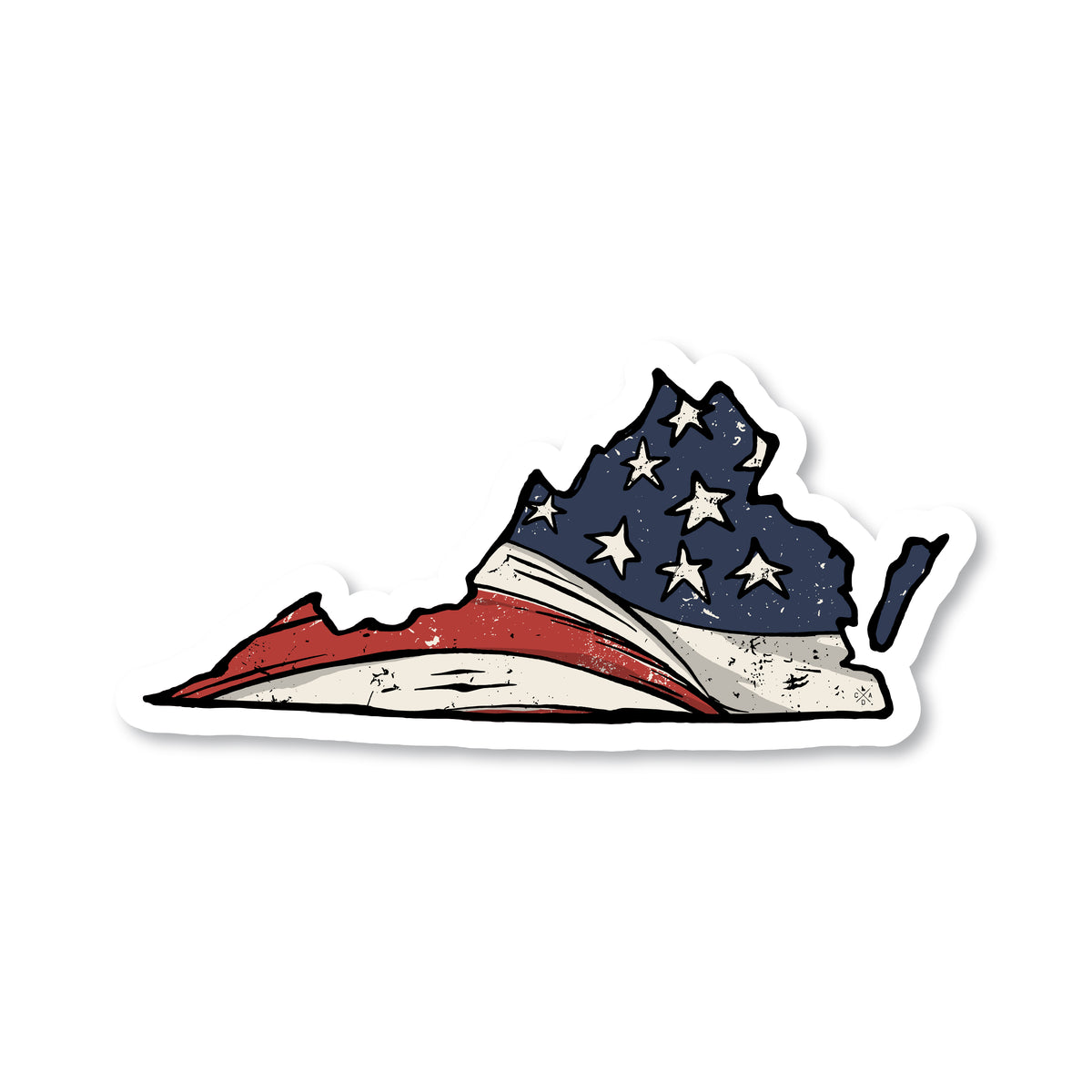 Virginia American Flag Sticker