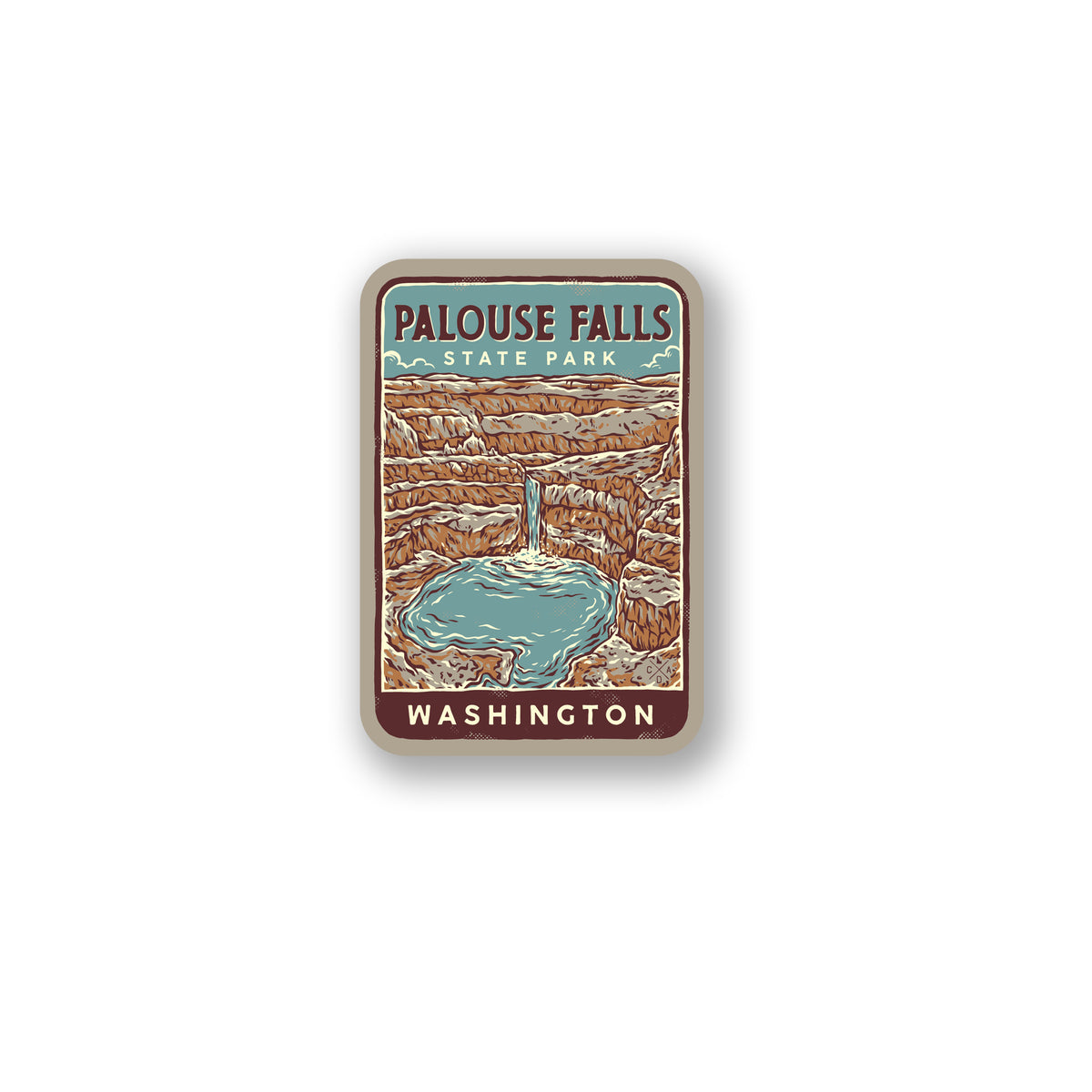 Vintage Palouse Falls Sticker