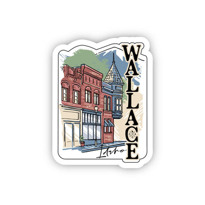 Wallace Idaho White Sticker