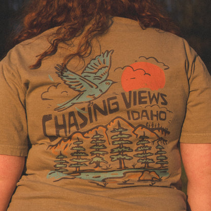 Chasing Views Bird Tee - Khaki (100%)
