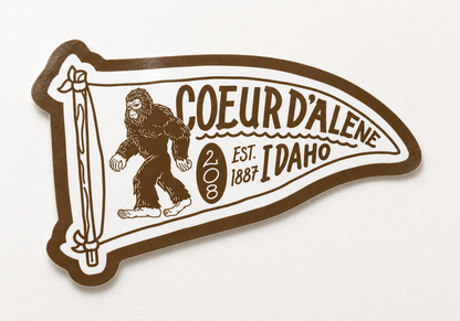 Cooeur d'Alene Bigfoot Penant Sticker