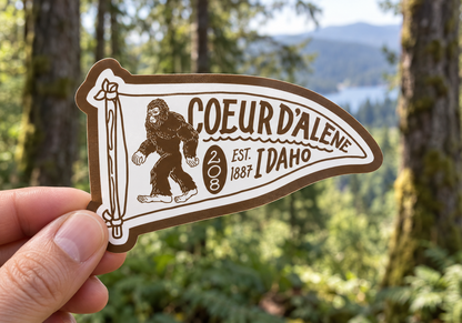 Cooeur d'Alene Bigfoot Penant Sticker