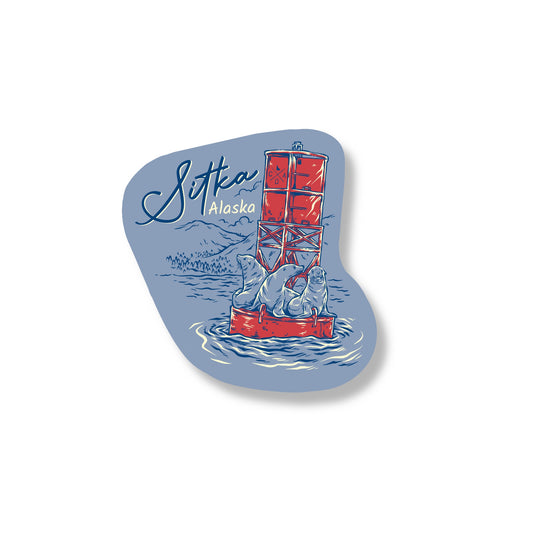 Sitka Alaska Red Buoy Sticker