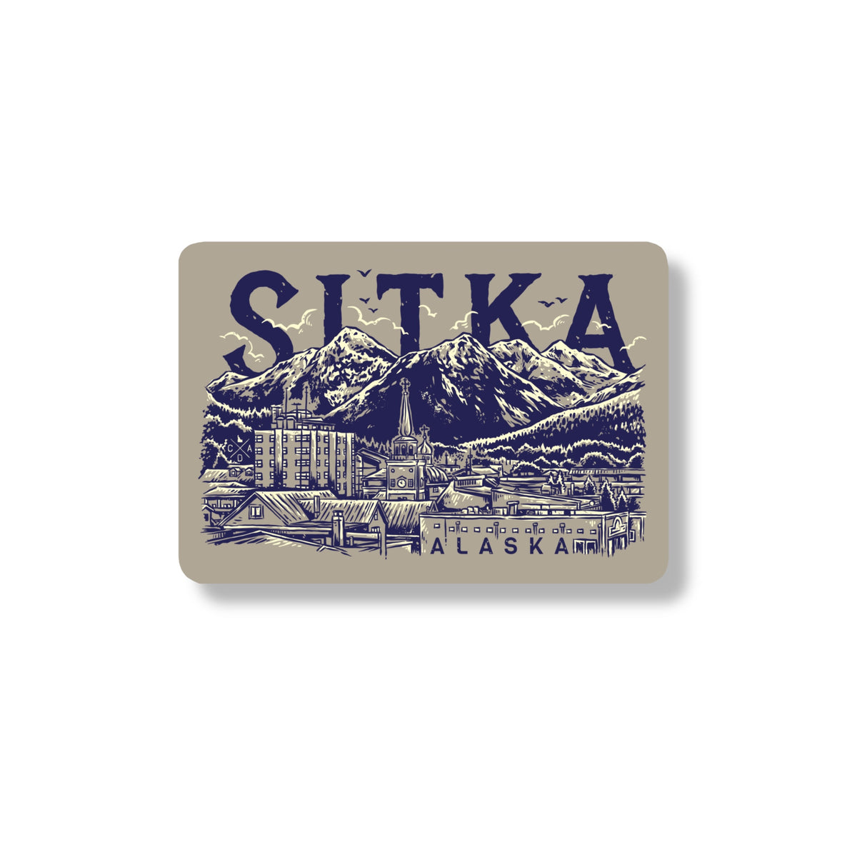 Sitka Alaska Skyline Sticker
